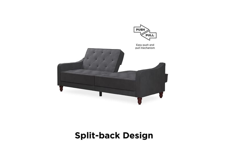 Vintage Tufted 2-seters Sovesofa Grå - Novogratz - Møbler - Sofaer - Sovesofaer