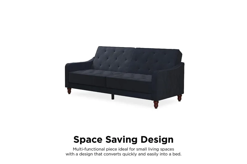 Vintage Tufted 2-seters Sovesofa Marineblå - Novogratz - Møbler - Sofaer - Sovesofaer