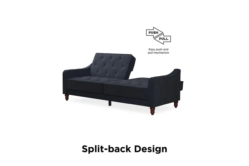 Vintage Tufted 2-seters Sovesofa Marineblå - Novogratz - Møbler - Sofaer - Sovesofaer