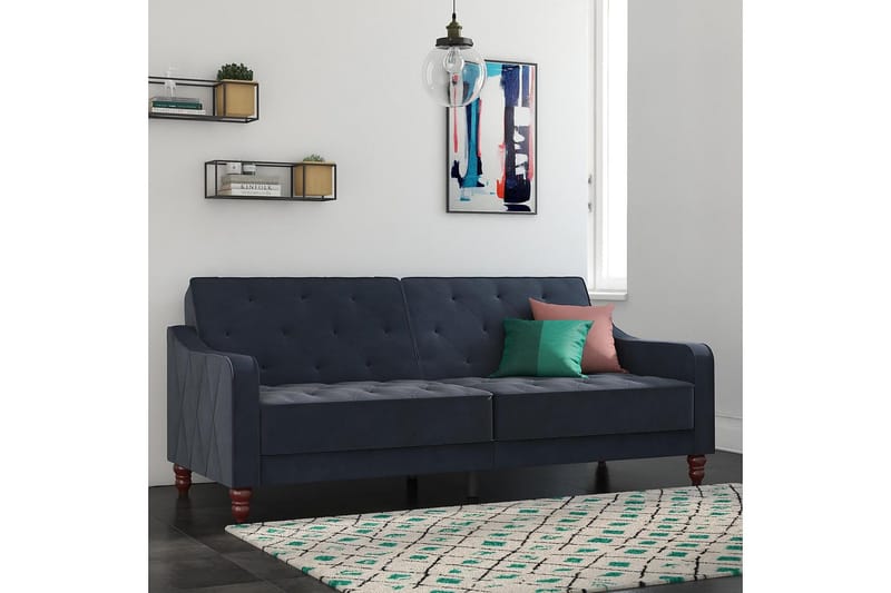 Vintage Tufted 2-seters Sovesofa Marineblå - Novogratz - Møbler - Sofaer - Sovesofaer