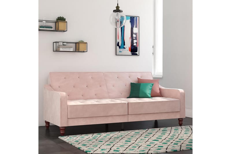 Vintage Tufted 2-seters Sovesofa Rosa - Novogratz - Møbler - Sofaer - Sovesofaer