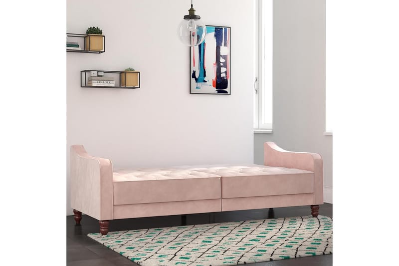 Vintage Tufted 2-seters Sovesofa Rosa - Novogratz - Møbler - Sofaer - Sovesofaer