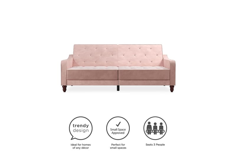 Vintage Tufted 2-seters Sovesofa Rosa - Novogratz - Møbler - Sofaer - Sovesofaer