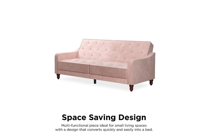 Vintage Tufted 2-seters Sovesofa Rosa - Novogratz - Møbler - Sofaer - Sovesofaer