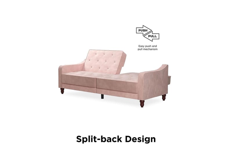 Vintage Tufted 2-seters Sovesofa Rosa - Novogratz - Møbler - Sofaer - Sovesofaer