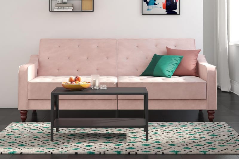 Vintage Tufted 2-seters Sovesofa Rosa - Novogratz - Møbler - Sofaer - Sovesofaer
