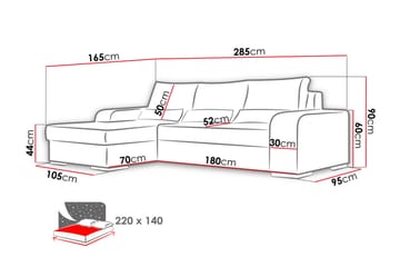 Virago Divansovesofa 285x165x90 cm - Møbler - Sofaer - Sovesofaer