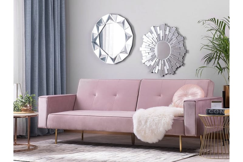 Visnes Sovesofa 218 cm - Rosa - Møbler - Sofaer - Sovesofaer