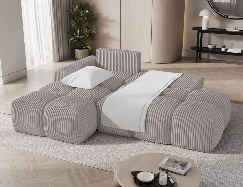 Vittario 3-seters boblete sovesofa med divan og oppbevaring, venstre - Modullo 03 - Møbler - Sofaer - Sovesofaer