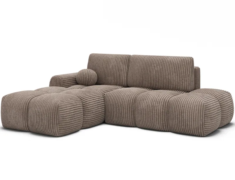Vittario 3-seters boblete sovesofa med divan og oppbevaring, venstre, Modullo 20