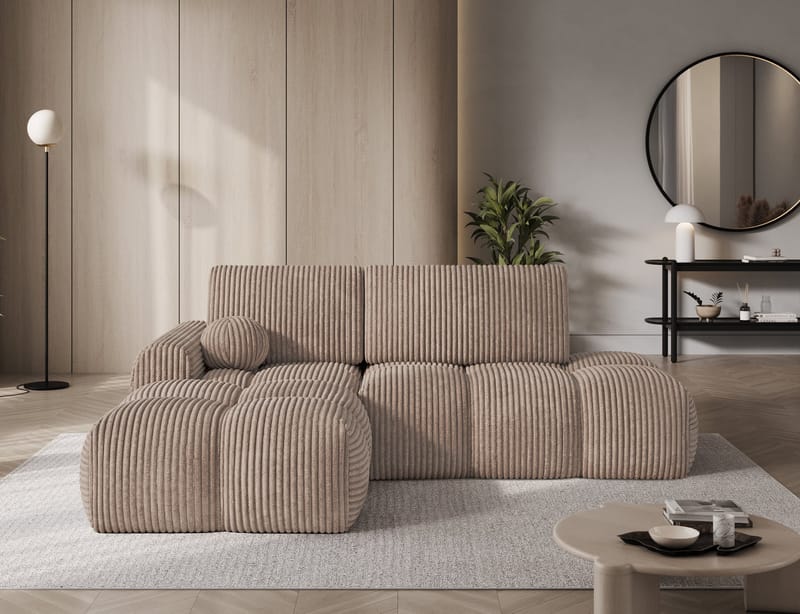 Vittario 3-seters boblete sovesofa med divan og oppbevaring, venstre - Modullo 20 - Møbler - Sofaer - Sovesofaer