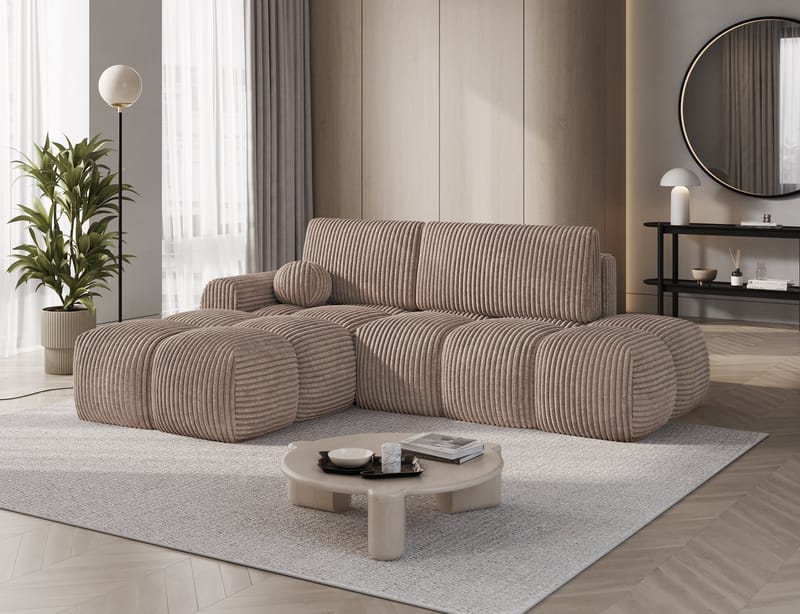 Vittario 3-seters boblete sovesofa med divan og oppbevaring, venstre - Modullo 20 - Møbler - Sofaer - Sovesofaer