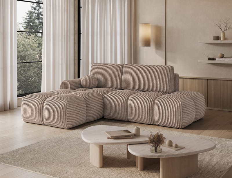 Vittario 3-seters boblete sovesofa med divan og oppbevaring, venstre - Modullo 20 - Møbler - Sofaer - Sovesofaer