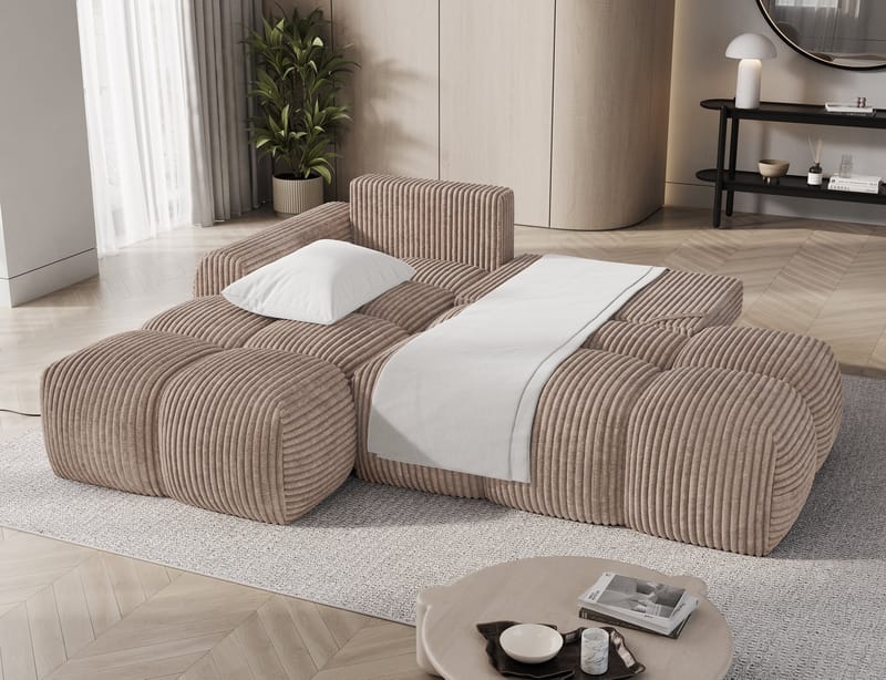 Vittario 3-seters boblete sovesofa med divan og oppbevaring, venstre - Modullo 20 - Møbler - Sofaer - Sovesofaer