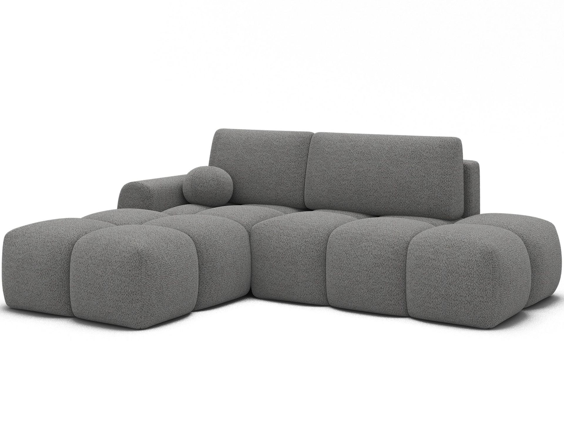 Vittario 3-seters boblete sovesofa med divan og oppbevaring, venstre - Royal 04