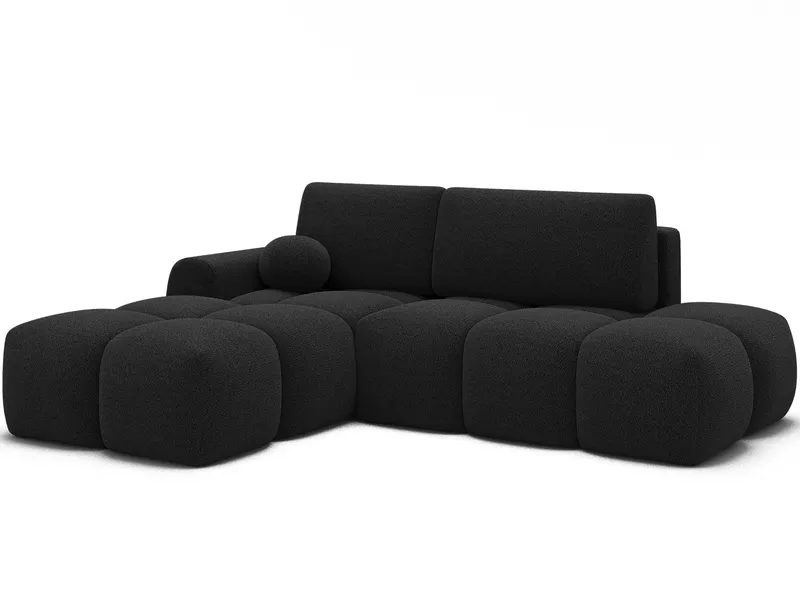 Vittario 3-seters boblete sovesofa med divan og oppbevaring, venstre, Royal 05