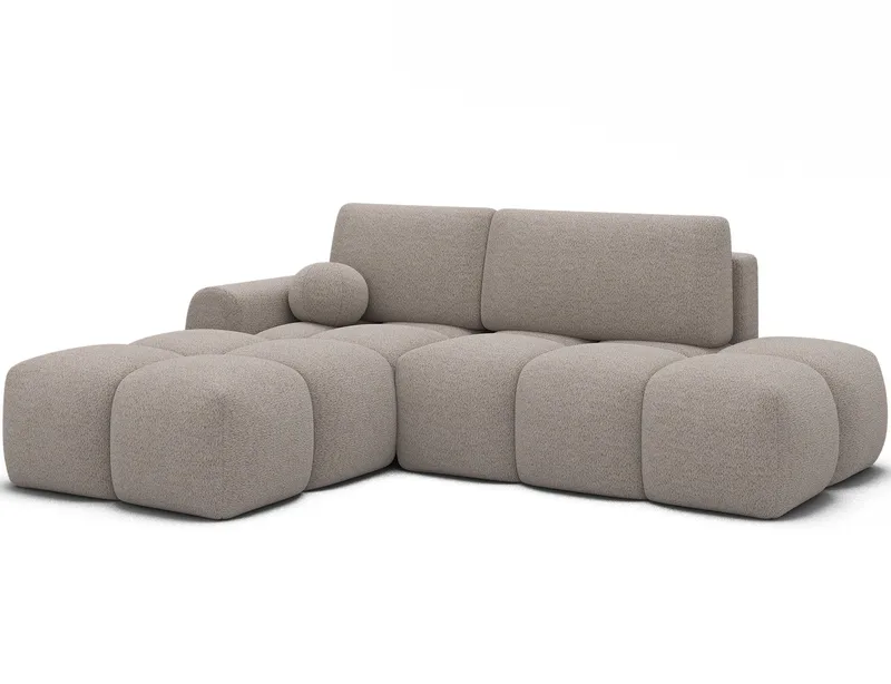 Vittario 3-seters boblete sovesofa med divan og oppbevaring, venstre, Royal 18