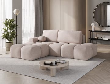 Vittario 3-seters boblete sovesofa med divan og oppbevaring, venstre - Xillar 20 - Møbler - Sofaer - Sovesofaer