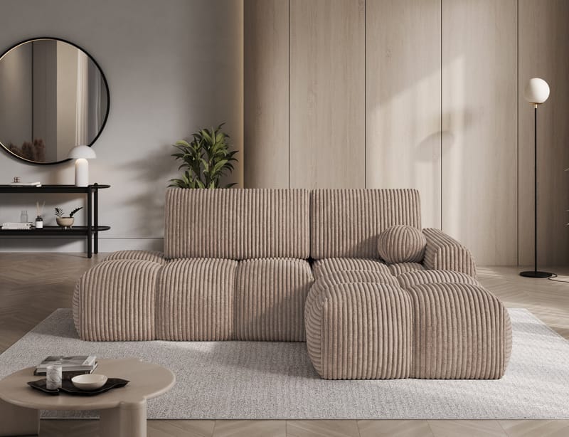 Vittario 3-seters Bubblig sovesofa med divan og oppbevaring Høyre - Modullo 20 - Møbler - Sofaer - Sovesofaer