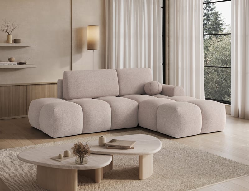 Vittario 3-seters Bubblig sovesofa med divan og oppbevaring Høyre - Xillar 20 - Møbler - Sofaer - Sovesofaer