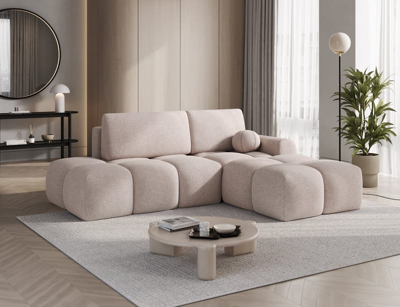 Vittario 3-seters Bubblig sovesofa med divan og oppbevaring Høyre - Xillar 20 - Møbler - Sofaer - Sovesofaer