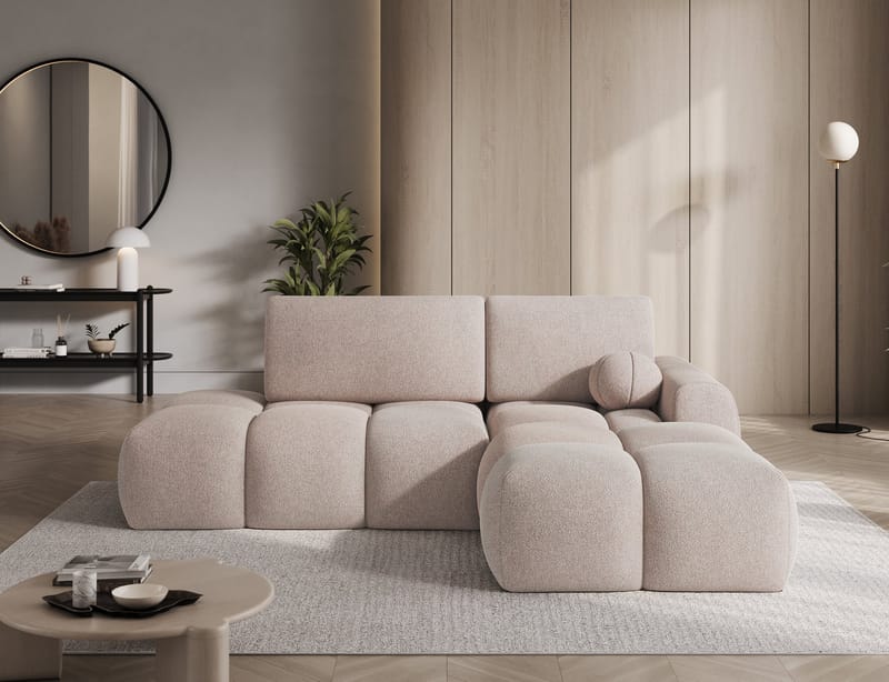 Vittario 3-seters Bubblig sovesofa med divan og oppbevaring Høyre - Xillar 20 - Møbler - Sofaer - Sovesofaer