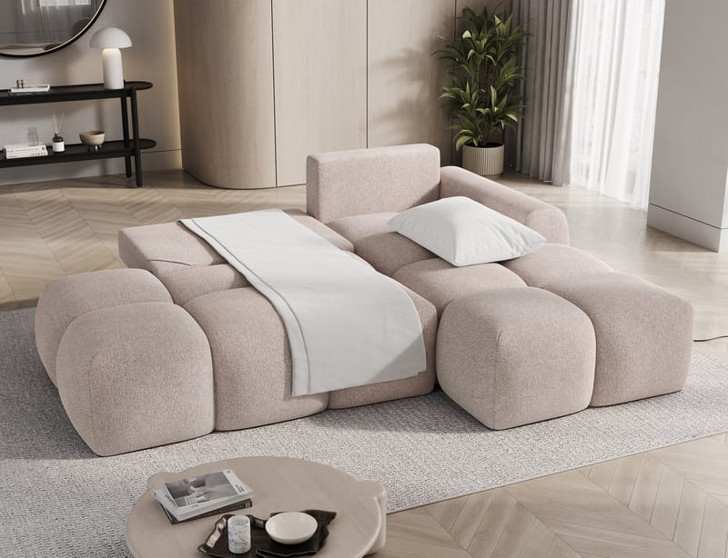 Vittario 3-seters Bubblig sovesofa med divan og oppbevaring Høyre - Xillar 20 - Møbler - Sofaer - Sovesofaer