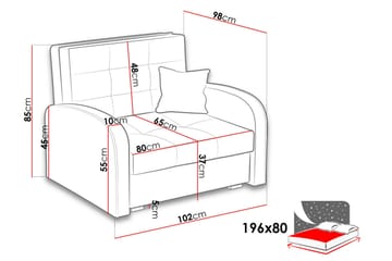 Viva Sovesofa 102x98x85 cm - Møbler - Stoler & lenestoler - Lenestoler - Sovestol