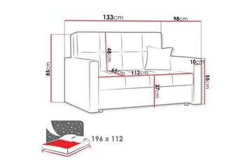 Viva Sovesofa 133x100x85 cm - Møbler - Sofaer - Sovesofaer
