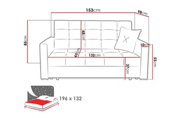 Viva Sovesofa 153x100x85 cm - Møbler - Sofaer - Sovesofaer