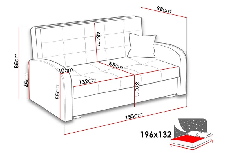 Viva Sovesofa 153x98x85 cm - Møbler - Sofaer - Sovesofaer