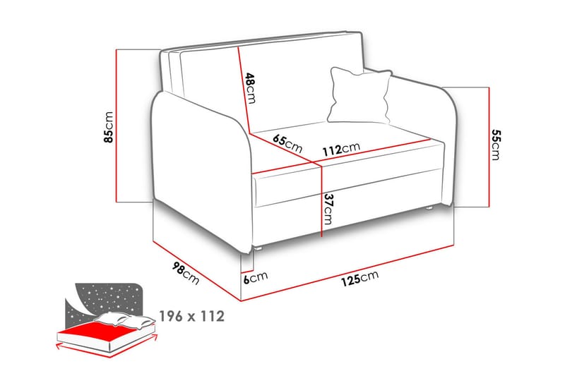 Viva Sovesofa - Rosa - Møbler - Sofaer - Sovesofaer