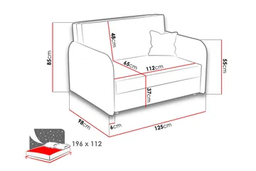 Viva Sovesofa - Rosa - Møbler - Sofaer - Sovesofaer