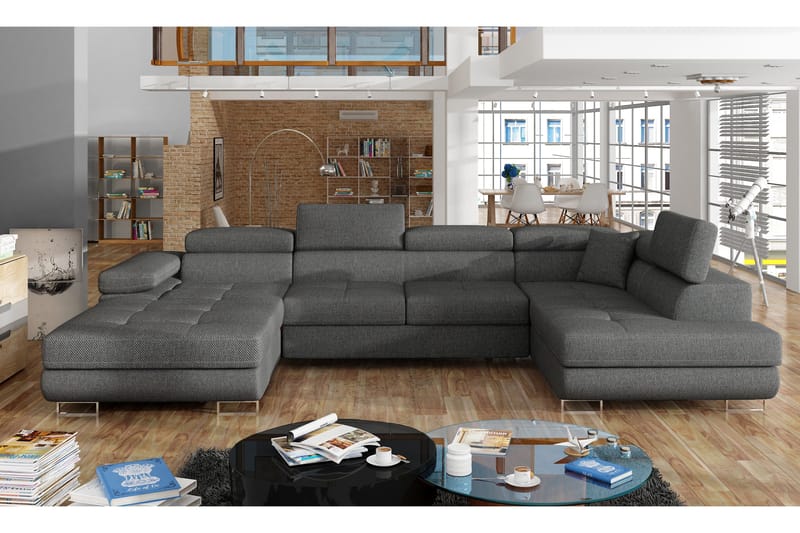 Vueltas Hjørnesovesofa - Grå - Møbler - Sofaer - Sovesofaer