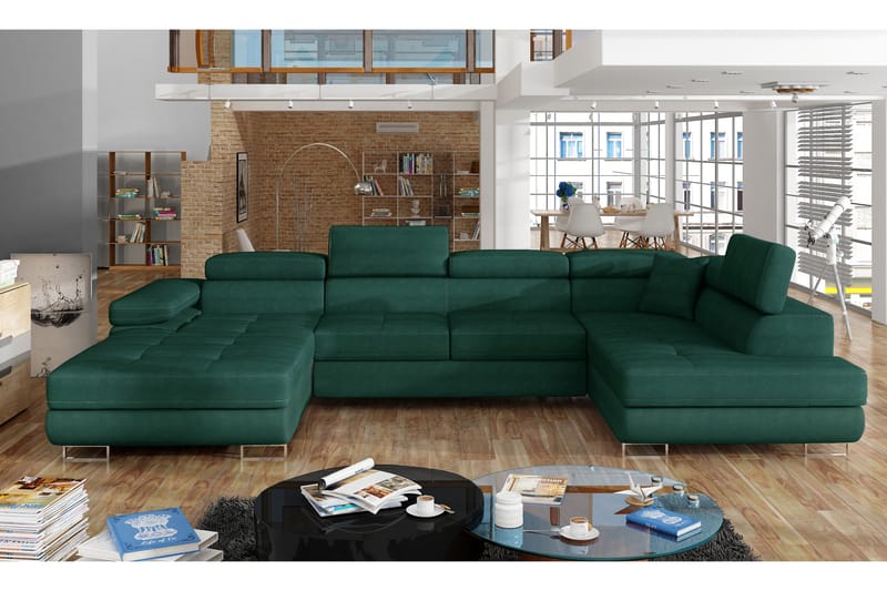 Vueltas Hjørnesovesofa - Grønn - Møbler - Sofaer - Sovesofaer