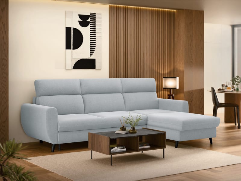 Vylon 3-seters sovesofa med divan - Blå - Møbler - Sofaer - Sovesofaer