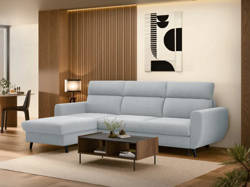 Vylon 3-seters sovesofa med divan - Blå - Møbler - Sofaer - Sovesofaer