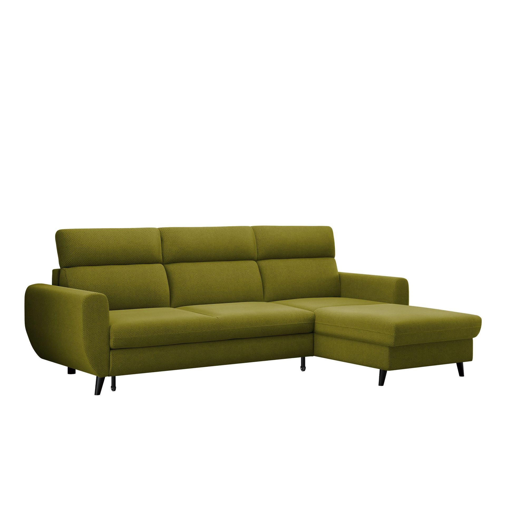 Vylon 3-seters sovesofa med divan - Grønn