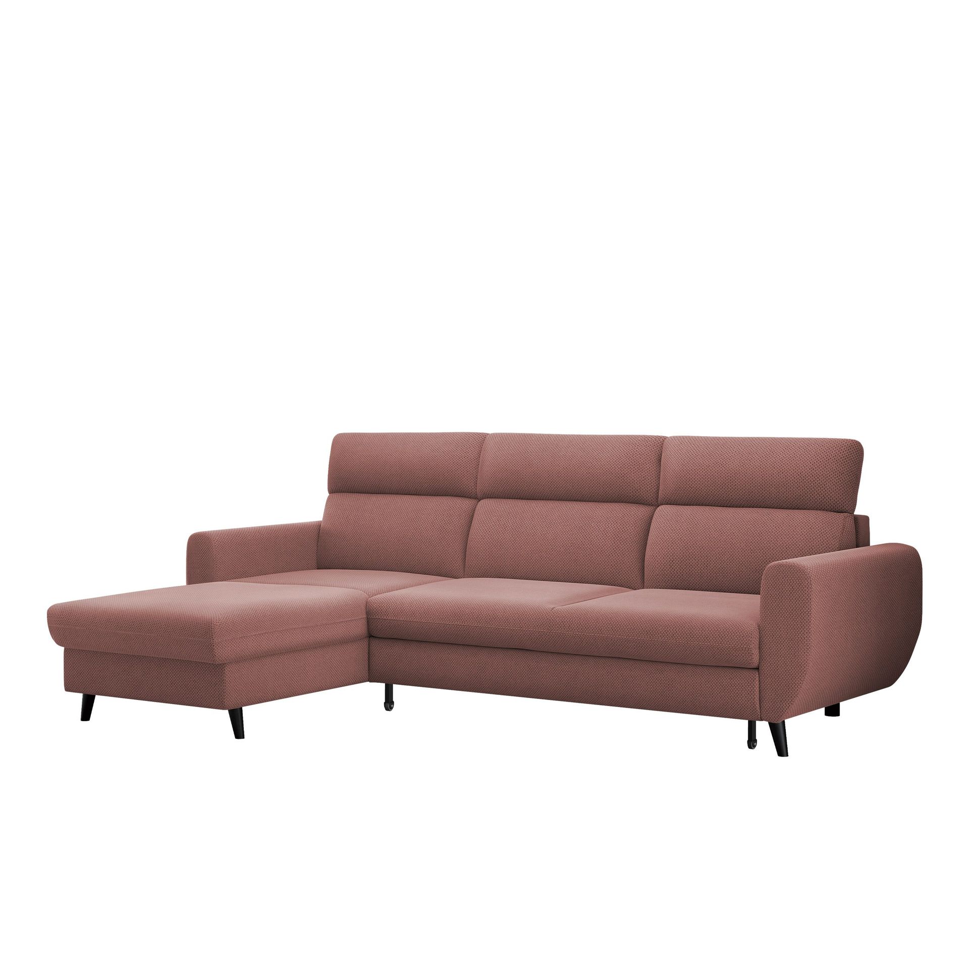 Vylon 3-seters sovesofa med divan - Rosa