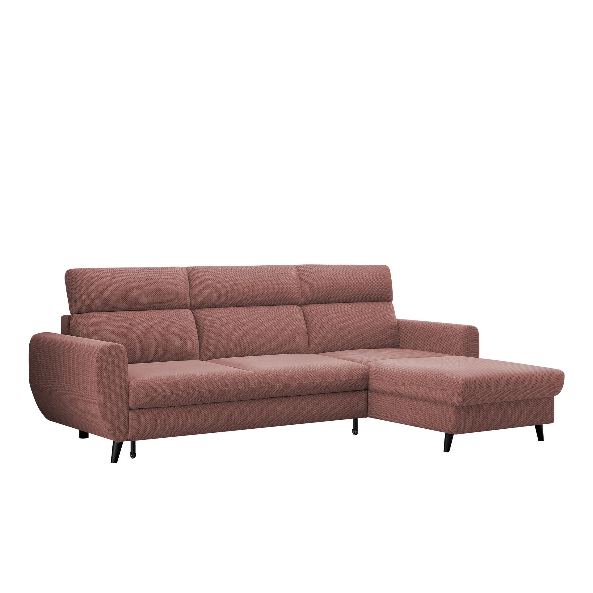 Vylon 3-seters sovesofa med divan - Rosa