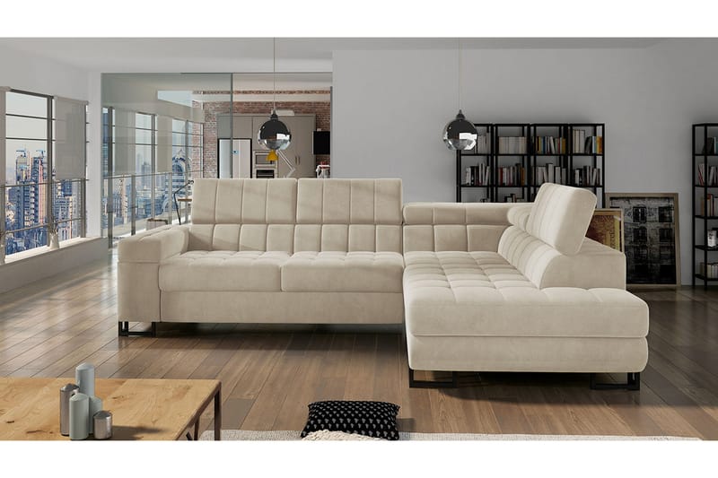 Warwick 3-seters Hjørnesovesofa - Beige - Møbler - Sofaer - Sovesofaer