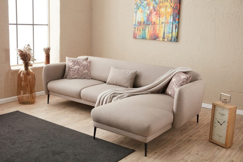 Wenus Divansovesofa 3-seters - Beige - Møbler - Sofaer - Sofa med sjeselong - 3 seters sofa med divan
