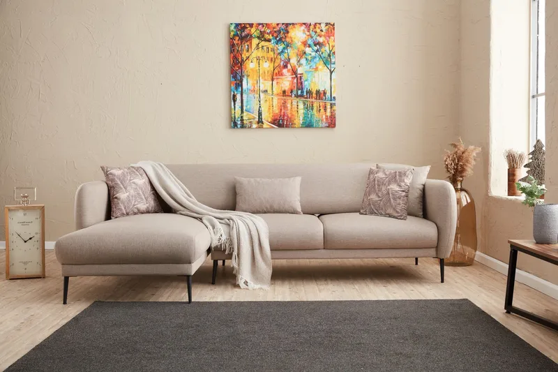 Wenus Divansovesofa 3-seters - Beige - Møbler - Sofaer - Sofa med sjeselong - 3 seters sofa med divan