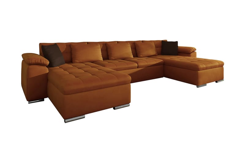 Wicenza U-sovesofa 375x155x76 cm - Sovesofaer - Fløyel sofaer - U sovesofa - Sovesofa divan