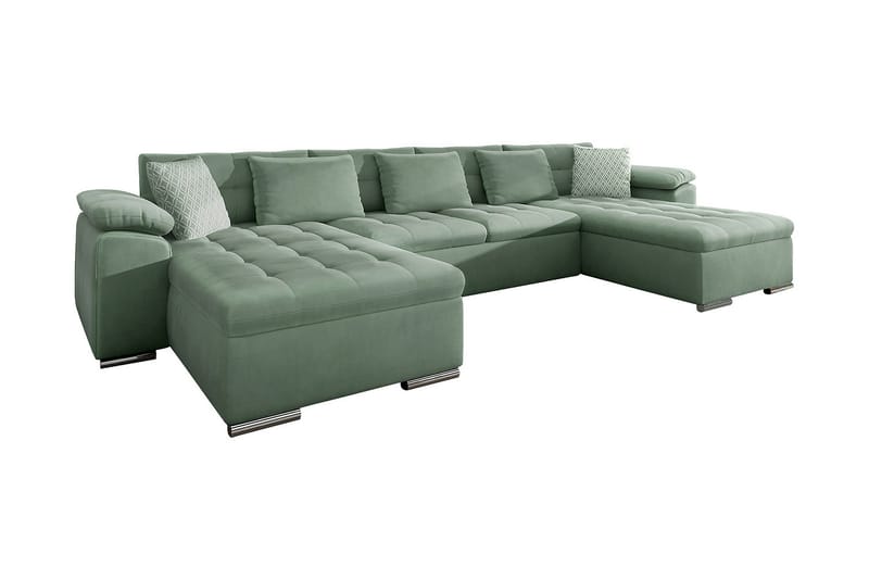 Wicenza U-sovesofa 375x155x76 cm - Sovesofaer - Fløyel sofaer - U sovesofa - Sovesofa divan