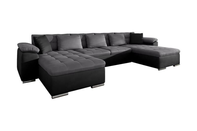 Wicenza U-sovesofa 375x155x76 cm - Sovesofaer - Fløyel sofaer - U sovesofa - Sovesofa divan