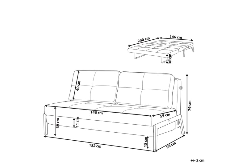 Wigwig Sovesofa 2-seter - Beige/Lyst tre - Møbler - Sofaer - Sovesofaer
