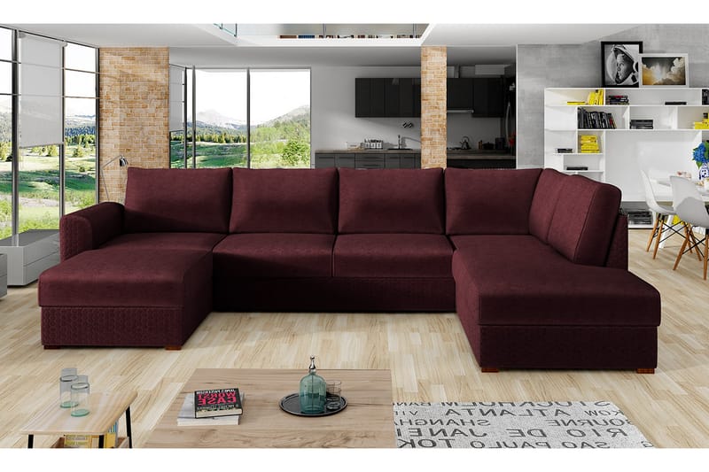 Wilma 4-seters Sovesofa - Vinrød - Møbler - Sofaer - Sovesofaer