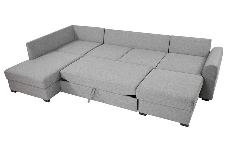Wilma 6-seter Sovesofa med Sjeselong i Stoff - Grå - Møbler - Sofaer - Sovesofaer