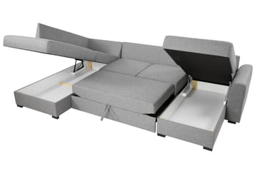 Wilma 6-seter Sovesofa med Sjeselong i Stoff - Grå - Møbler - Sofaer - Sovesofaer